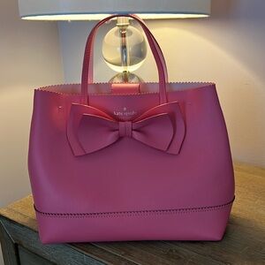 Kate Spade bow satchel peony pink in excellent condition